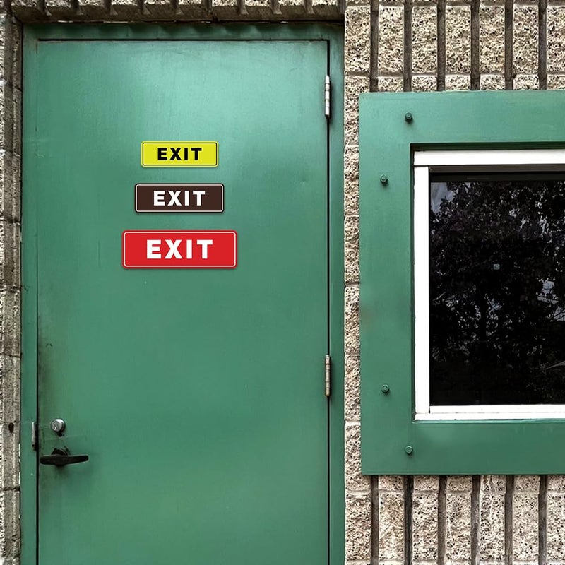 All Quality Standard Exit Wall or Door Sign | Durable Plastic and Easy Installation | Double-Sided Foam Adhesive Tape -Red - Small (1 Pack) - Image 5